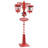 vidaXL Коледен уличен лампа с 2 фенера Червено 40,5 x 80 x 188 см