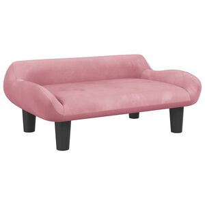 vidaXL Детски диван, розов, 70x40x24 см, кадифе