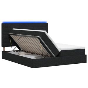 vidaXL LED легло за съхранение с матрак Черно 180 x 200 cm Текстил