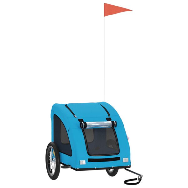 vidaXL Ремарке за колело за любимци син Оксфорд плат и желязо