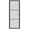 vidaXL Интериорна врата, 76x201,5 см, черен мат, стъкло и алуминий
