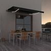 vidaXL Автоматичен сенник, LED и сензор за вятър, 450x350 см, антрацит