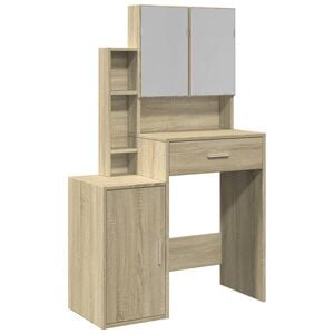 vidaXL Тоалетка с шкаф, дъб сонома, 80x35x132 см