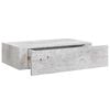 vidaXL Стенен рафт с чекмедже, бетонно сив, 40x23,5x10 см, МДФ