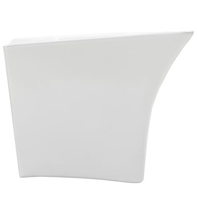 vidaXL Керамична мивка за стенен монтаж, бяла, 530x440x370 мм