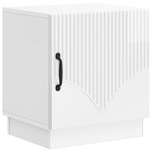 vidaXL Нощно шкафче Бял гланц 43 x 34,5 x 47 см Инженерна дървесина