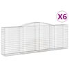 vidaXL Габионни кошници арка 6 бр 400x50x140/160 см поцинковано желязо
