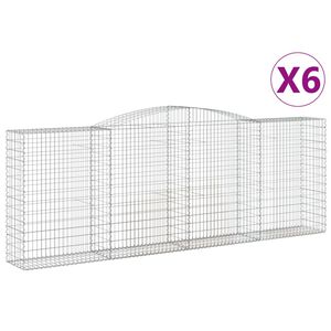 vidaXL Габионни кошници арка 6 бр 400x50x140/160 см поцинковано желязо