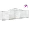 vidaXL Габионни кошници арка 5 бр 300x50x80/100 см поцинковано желязо