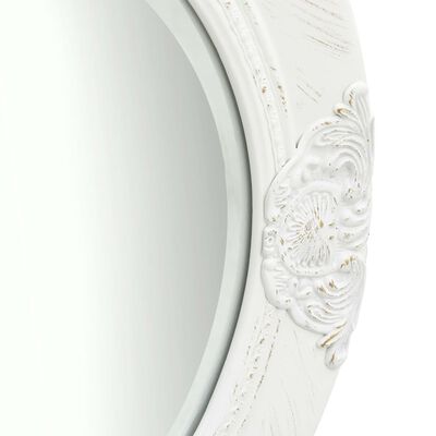 vidaXL Стенно огледало, бароков стил, 50 см, бяло