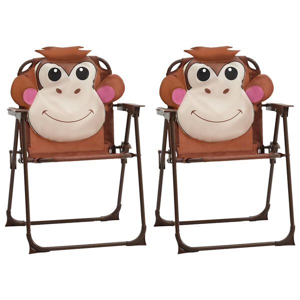 vidaXL Детски градински бистро комплект от 3 части, с чадър, кафяв