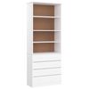 vidaXL Библиотека с чекмеджета ALTA, бяла, 77x35x186,5 см, бор масив