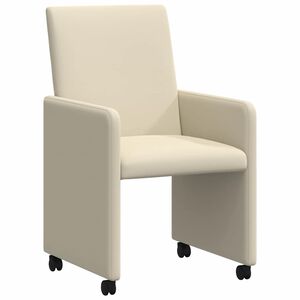 vidaXL Столове с Колела 2 бр. Изкуствена Крем 57 х 66 х 94 см