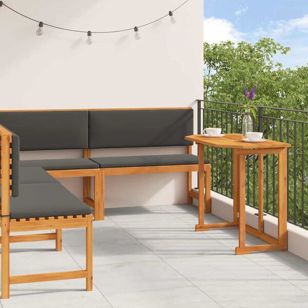 vidaXL Комплект градинска пейка 4 pcs Кафяво Акациево дърво масив