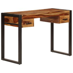 vidaXL Бюро с 2 чекмеджета, 110x50x77 см, акация масив