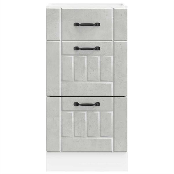 vidaXL Кухненски шкаф Lucca, бетонно сив, инженерно дърво