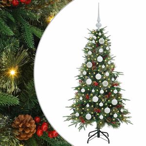 vidaXL Изкуствено коледно дърво с хингед Зелен 120 cm PE и PVC