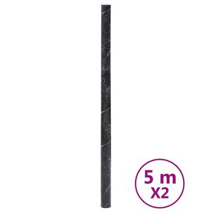 vidaXL Стикери за мебели, самозалепващи, черен мрамор, 90x500 см, PVC