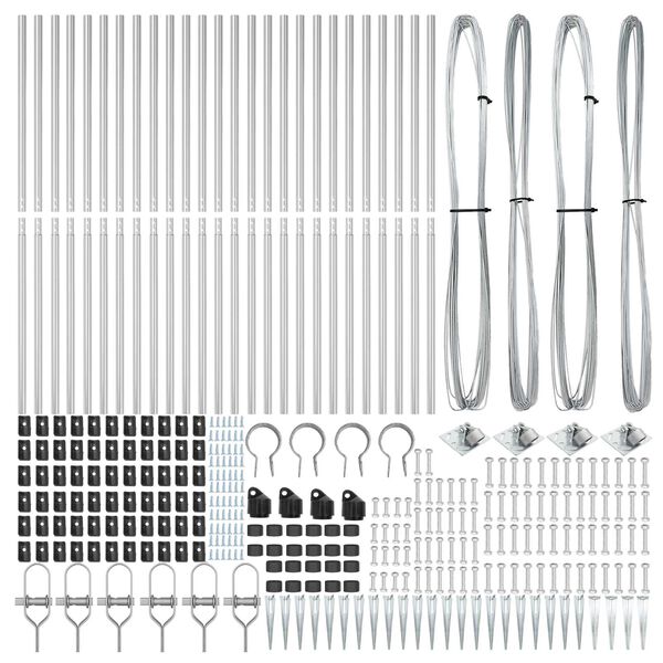 vidaXL Стълб за ограда. 26 pcs Сив 3,2 x 3,2 x 140 см