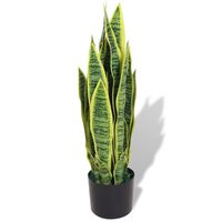 vidaXL Изкуствено растение сансевиера със саксия, 65 см, зелено