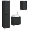 vidaXL Комплект мебели за баня 3 бр. Черно 33 x 34,5 x 160 см