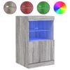 vidaXL Сайдборд с LED светлини, сив сонома, 41x37x67 см