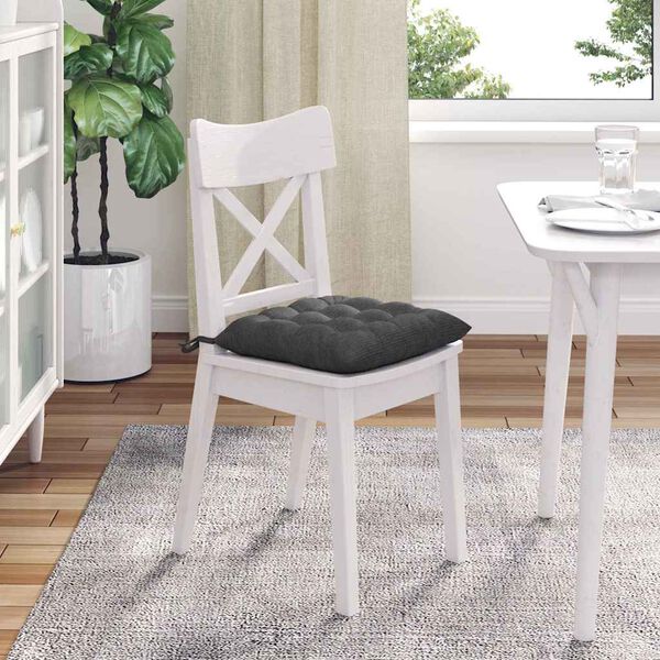 vidaXL Възглавници за седалки 4 pcs Тъмен сив 40 x 40 x 6 cm