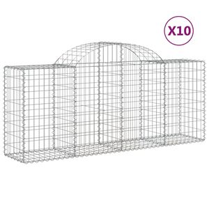 vidaXL Габионни кошници арка 10 бр 200x50x80/100 см поцинковано желязо