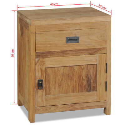 vidaXL Нощно шкафче, тиково дърво масив, 40x30x50 см