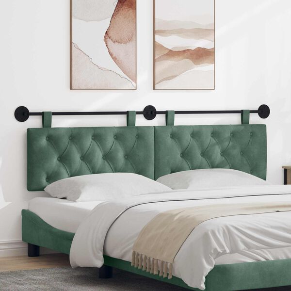 vidaXL Висяща табла Морско зелено 170 x 55 x 7 см Кадифе