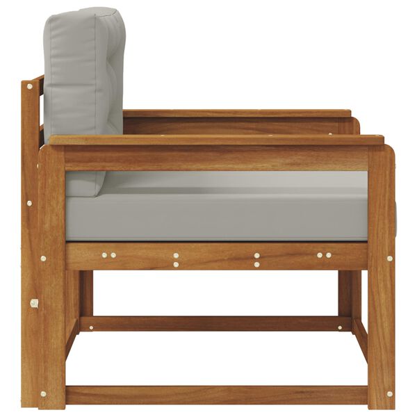 vidaXL Среден диван за открито Солидно акациево дърво Естествен