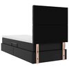 vidaXL Легло с място за съхранение и LED Черно 90 x 190 cm Изкуствена