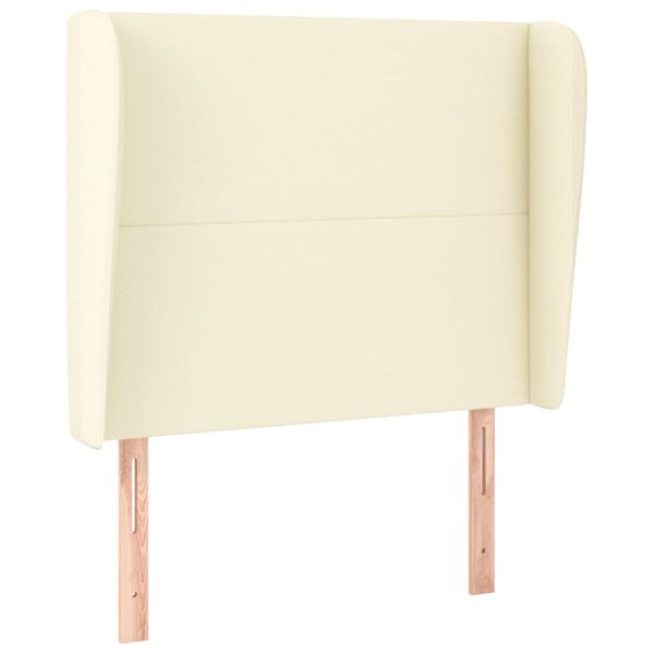 vidaXL Горна табла с уши, кремава, 93x23x118/128 см, изкуствена кожа