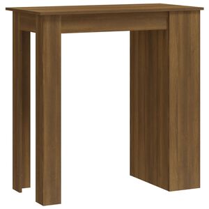 vidaXL Бар маса с рафтове, кафяв дъб, 102x50x103,5 см, инженерно дърво