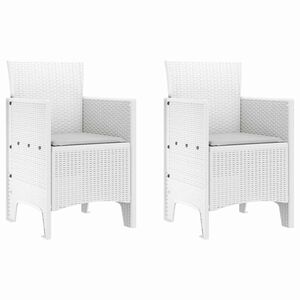 vidaXL Градински стол 2 pcs Бяло 53 x 49 x 85 см Полипропилен