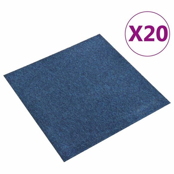 vidaXL Килим 20 pcs Тъмен син 50 x 50 cm 100% Полипропилен