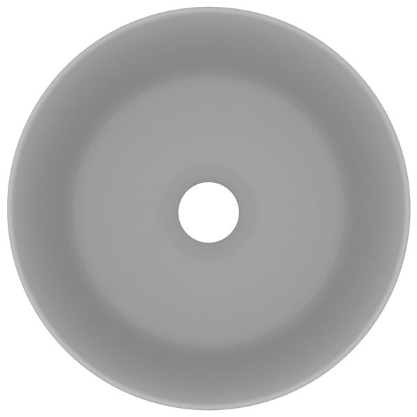 vidaXL Луксозна кръгла мивка, матово светлосива, 40x15 см, керамика