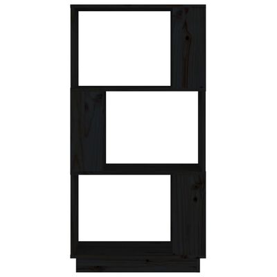 vidaXL Библиотека/разделител за стая, черна, 51x25x101 см, бор масив