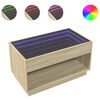 vidaXL Маса за кафе с Infinity LED, сонома дъб, 90x50x50 см
