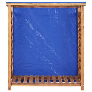 vidaXL Навес за дърва за огрев, 105x38x115 cм, акациево дърво масив
