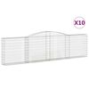 vidaXL Габионни кошници арка 10 бр 400x30x100/120см поцинковано желязо