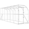 vidaXL Кокошарник срещу стена Сребристо 600 x 150 x 215 см