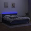 vidaXL Боксспринг легло с матрак и LED, синьо, 180x200 см, плат