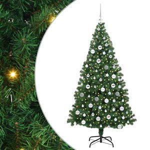 vidaXL С изкуствено коледно дърво с 300 LED светодиода Зелен 180 cm