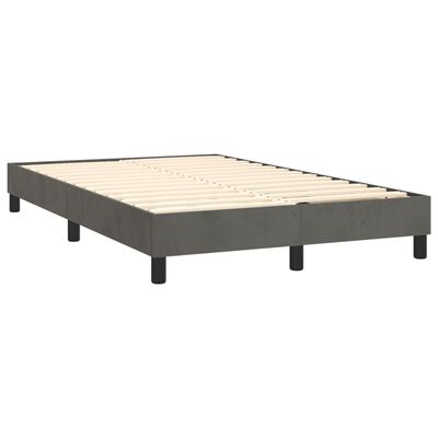 vidaXL Боксспринг легло с матрак, тъмносиво, 120x200 см, кадифе