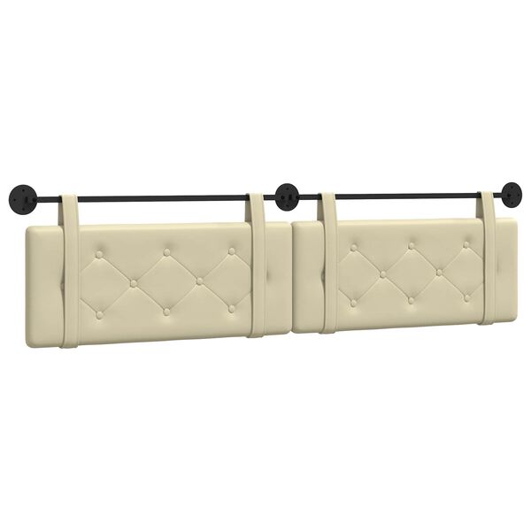 vidaXL Висяща табла Монтиране на стена Крем 210 x 55 x 5 см Изкуствена