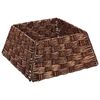 vidaXL Коло за коледно дърво Квадратна Кафяво измиване 50 x 50 x 25 cm