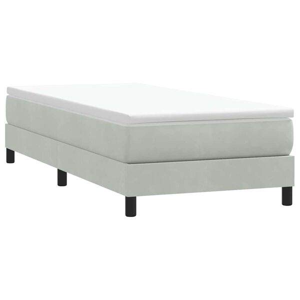 vidaXL Box Spring Легло без матрак Светло сиво 90x220 cm Кадифе