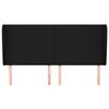 vidaXL Горна табла за легло с уши, черна, 183x23x118/128 см, плат