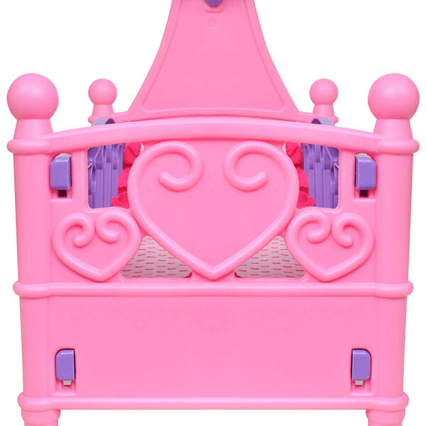 Креватче за кукли, розово и лилаво